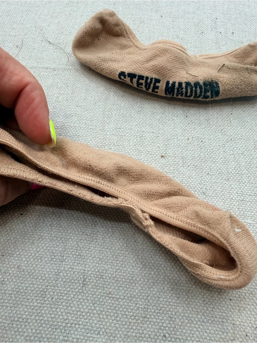 Steve Madden Beige No-Show Liner Socks